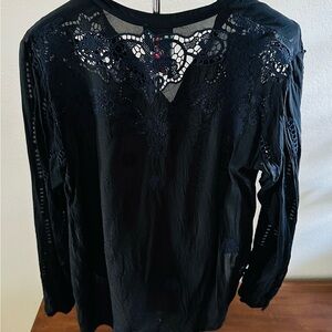 Johnny Was Black Lace Blouse